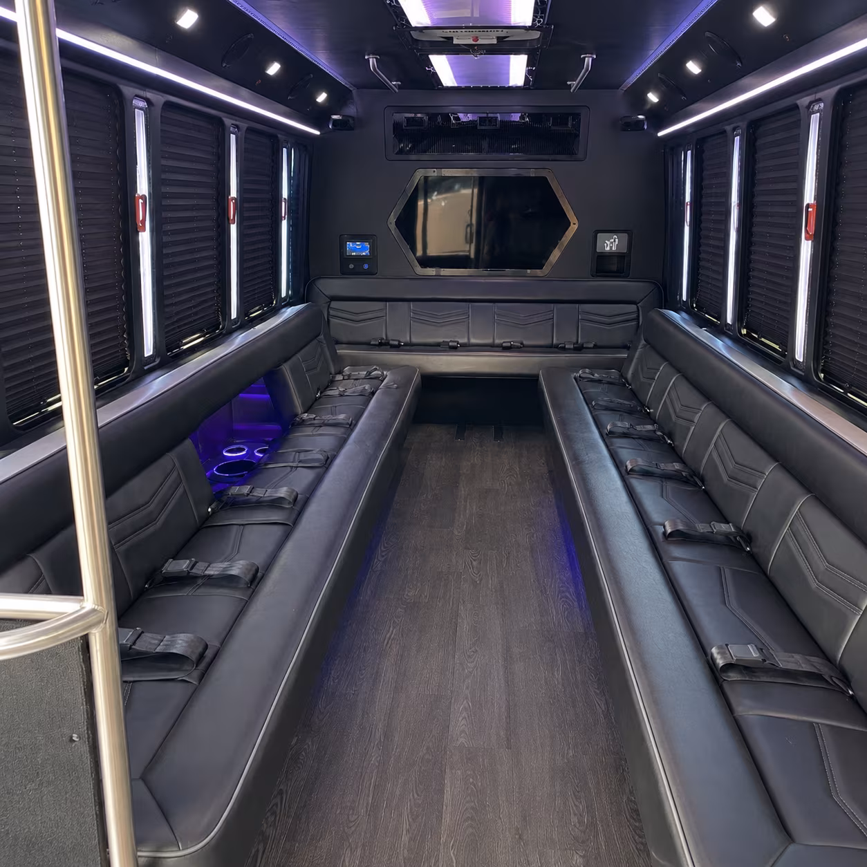 queen creek 18 passenger party bus interior