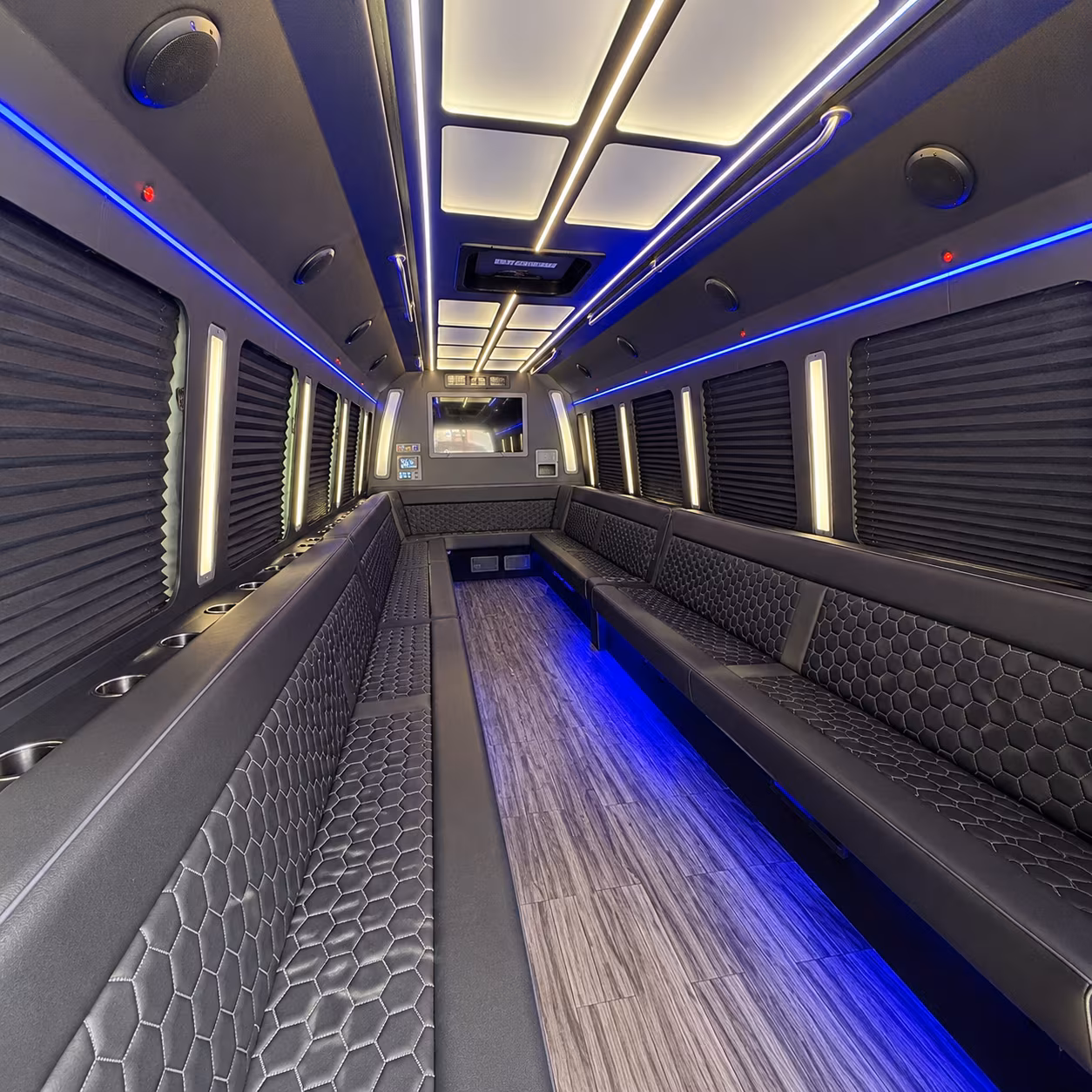 queen creek 30 passenger party bus interior