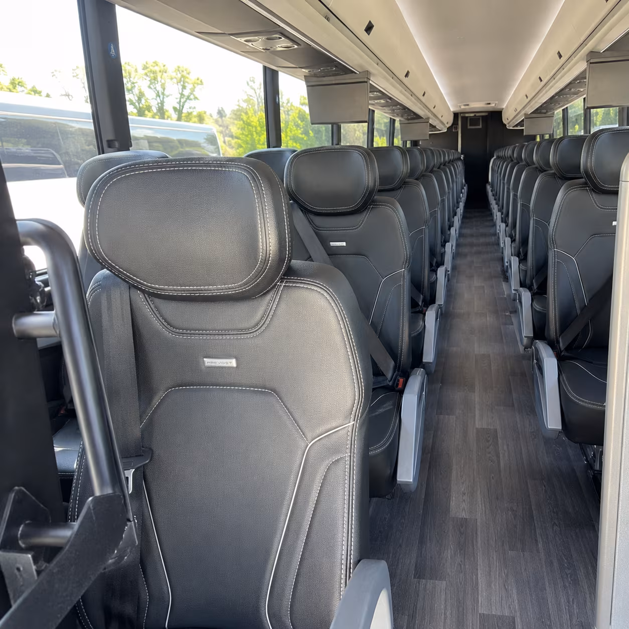 queen creek 47 passenger charter bus interior
