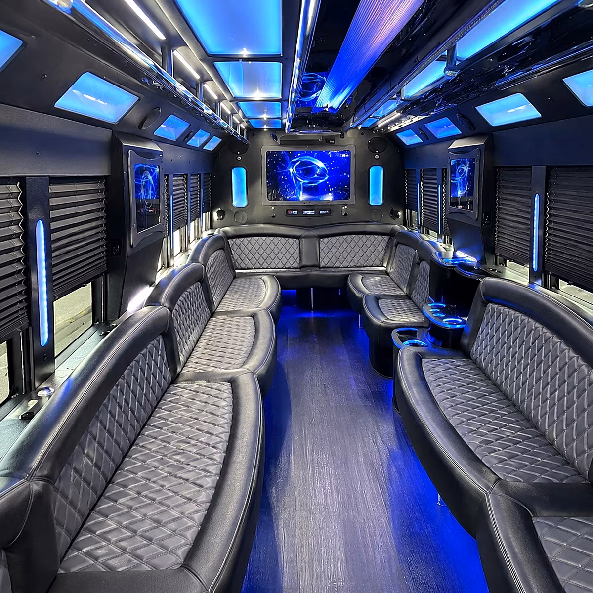 queen creek 50 passenger party bus interior